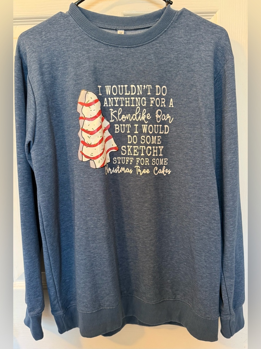 Blue Graphic Christmas Crewneck Sweatshirt
